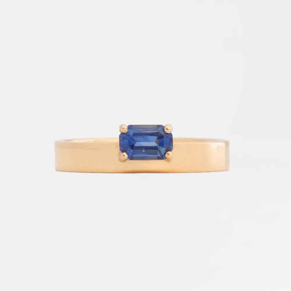 0.65 ct Blue Sapphire Monolith Ring