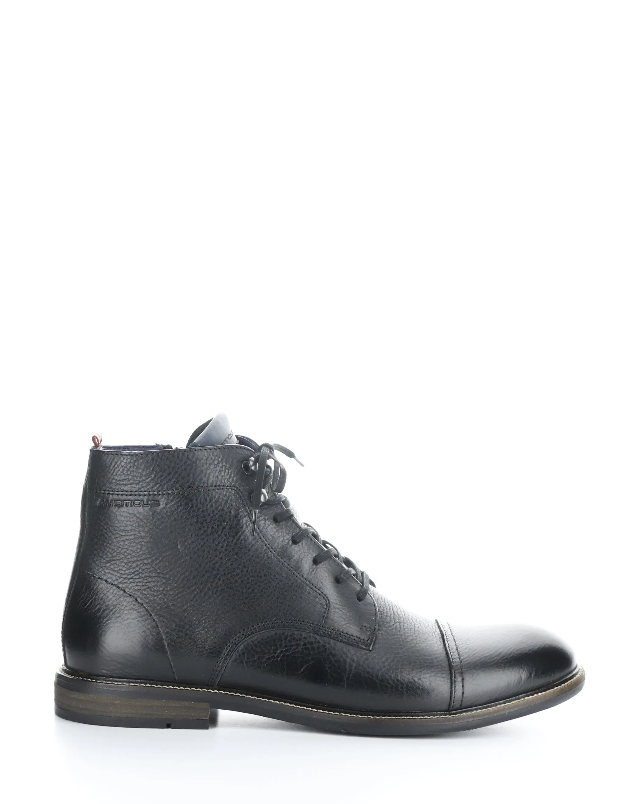 13063 BLACK Round Toe Boots