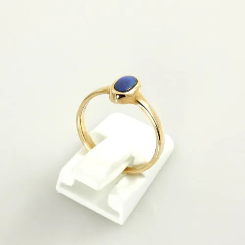 14kt Gold Australian Black Opal Inlay Ring