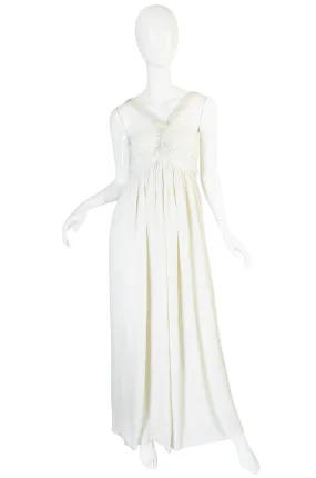 1930s Cream Beaded Silk Crepe Dress