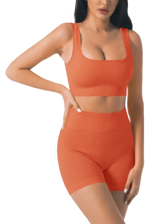 2 piece Ribbed Square-Neck Sleeveless Set