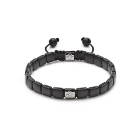 6 mm Black Lock 18K Whitegold Bracelet w. Diamond