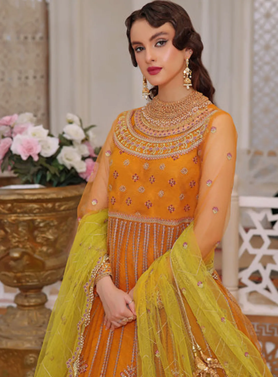 Aaina By Awwal Embroidered Net Unstitched 3 Piece Suit - 08 HASNAT