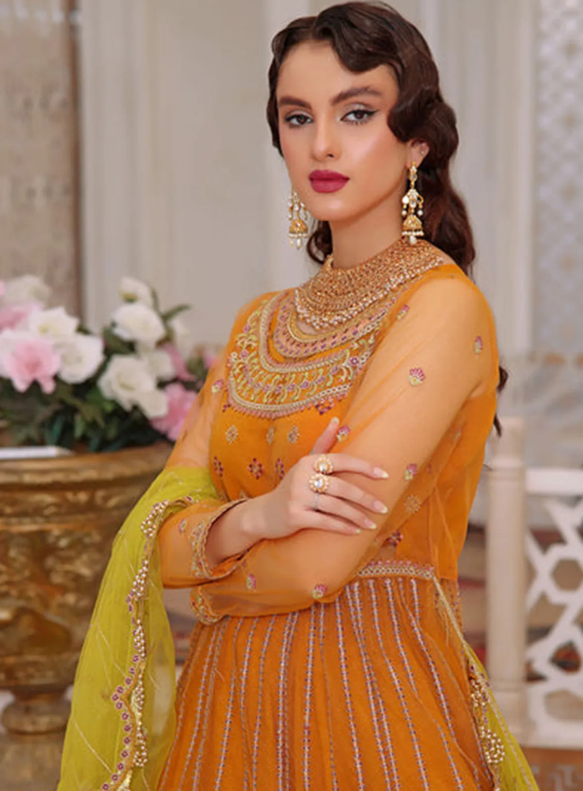 Aaina By Awwal Embroidered Net Unstitched 3 Piece Suit - 08 HASNAT