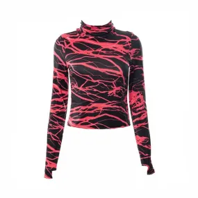 Aesthetic Thunder Turtle Neck Long-Sleeve Top