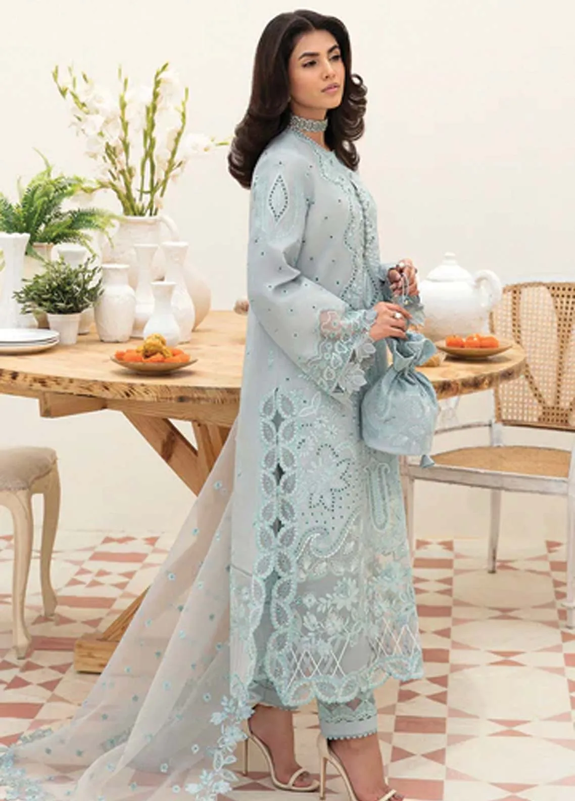 Afrozeh Embroidered Lawn Unstitched 3 Piece Suit - 01