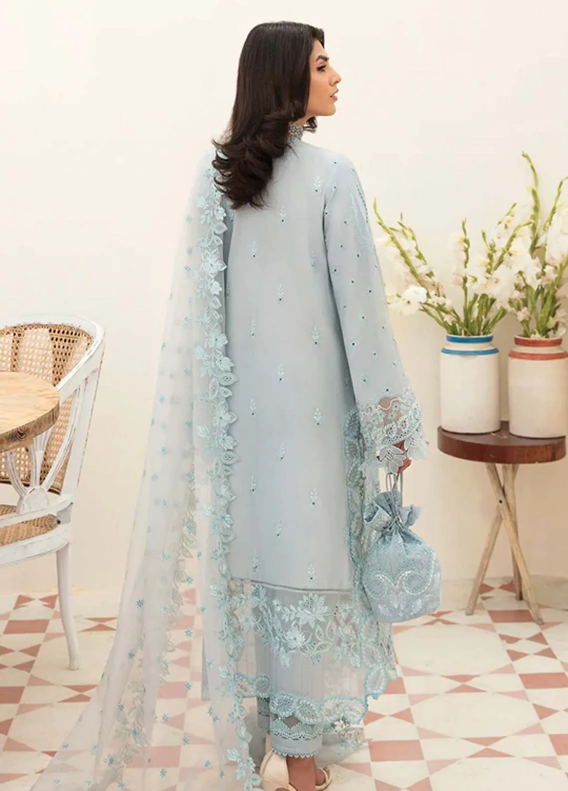 Afrozeh Embroidered Lawn Unstitched 3 Piece Suit - 01