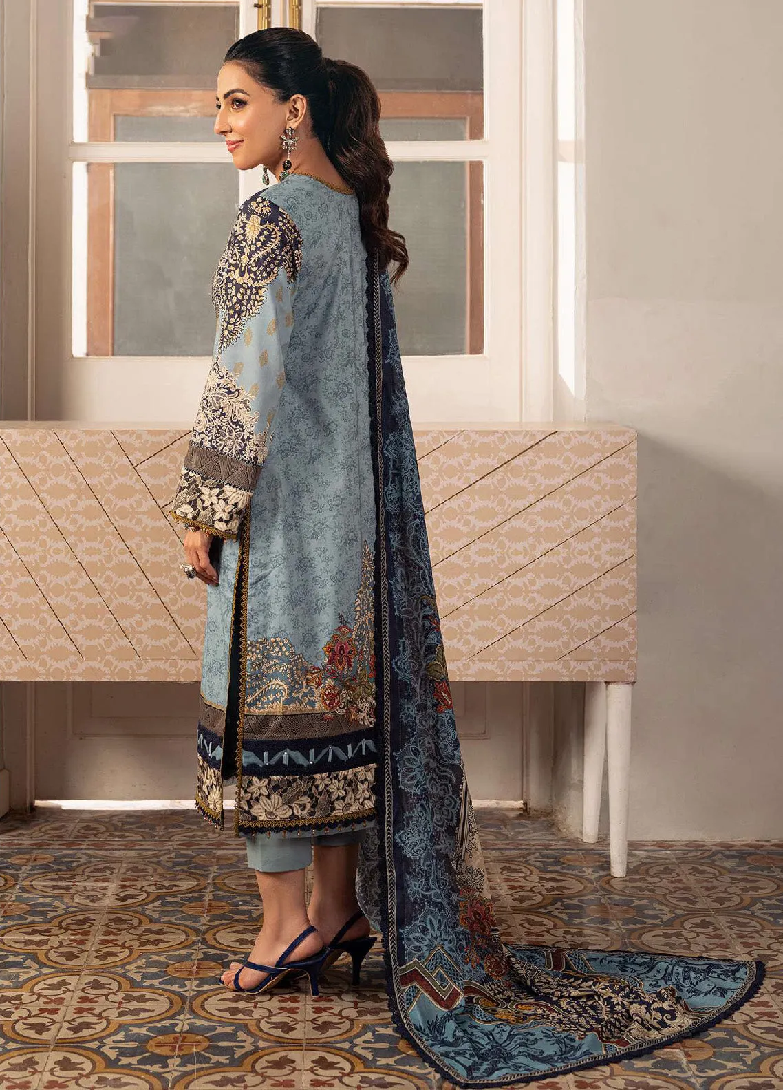 Aira By Asim Jofa Embroidered Lawn Unstitched 3 Piece Suit - AJ24AP AJAR-27