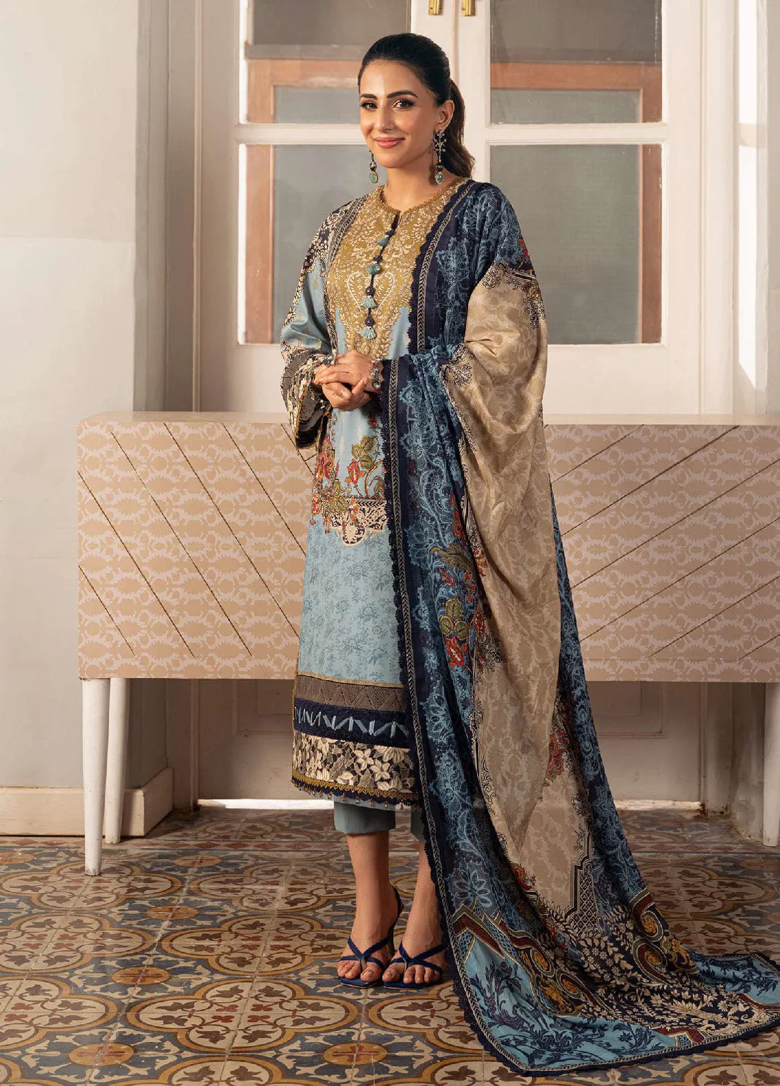 Aira By Asim Jofa Embroidered Lawn Unstitched 3 Piece Suit - AJ24AP AJAR-27