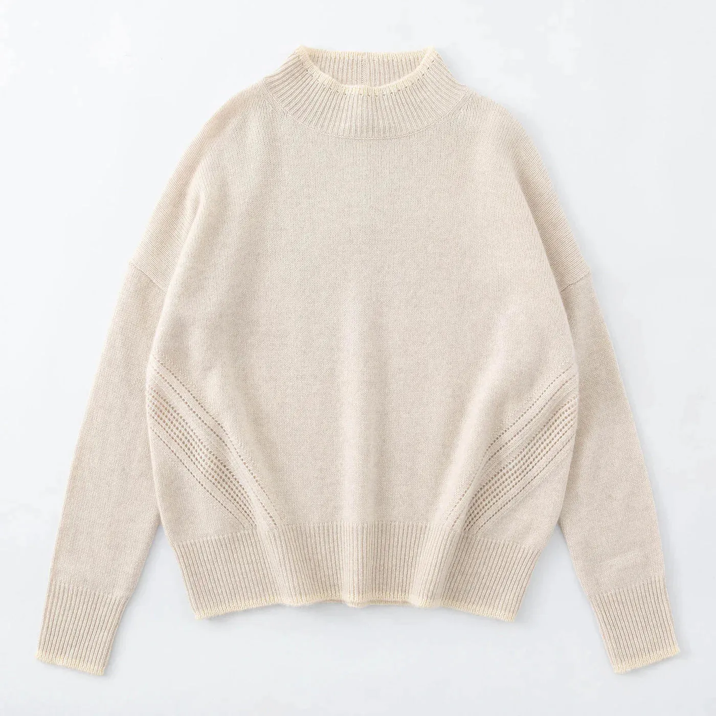 Aleger Cashmere Funnel Neck shell detailed Sweater