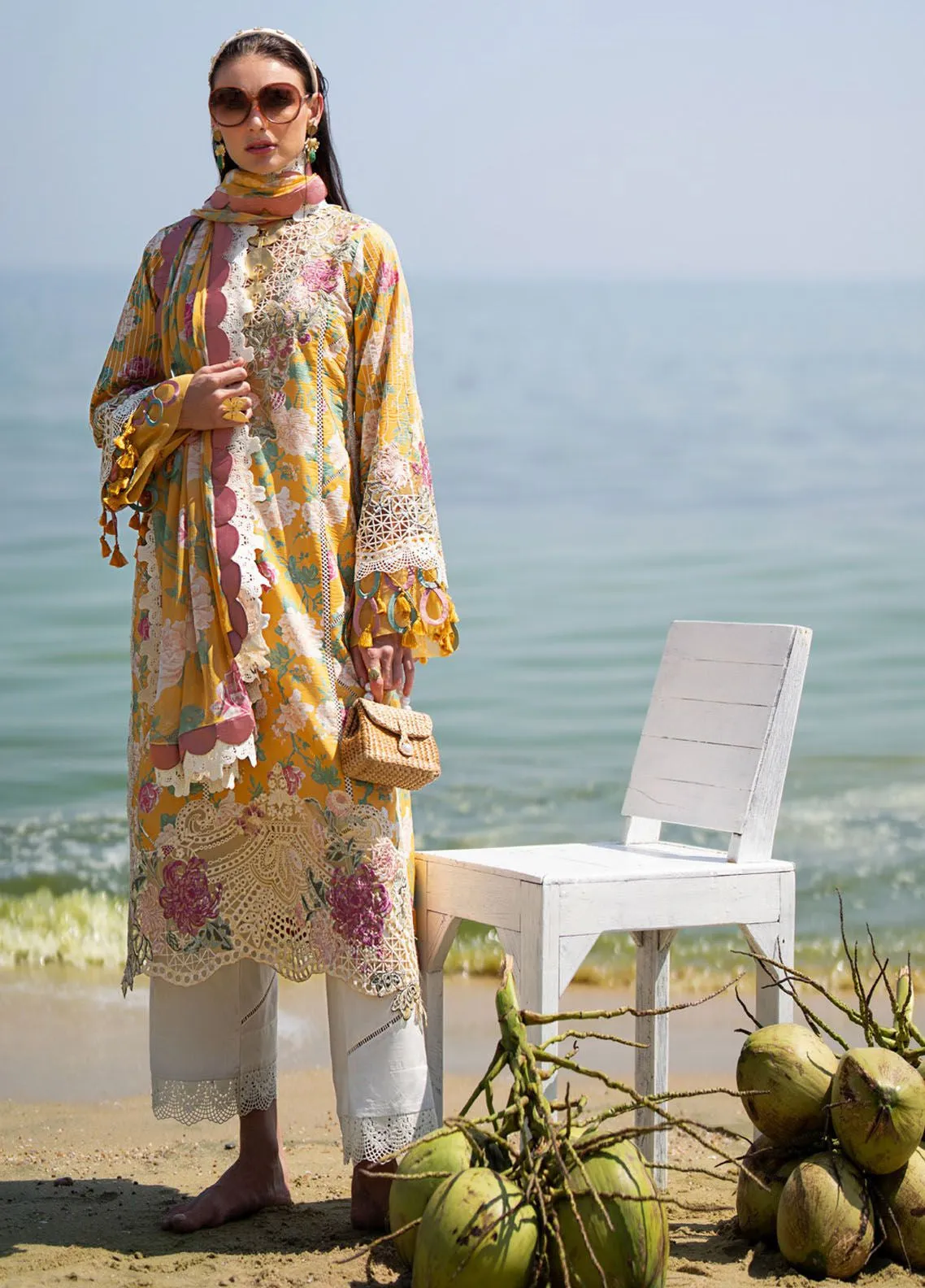 Alif By AJR Couture Signature Luxury Embroidered Lawn 3 Piece Unstitched Suit AJRC24ASLL-07 SUNLIT