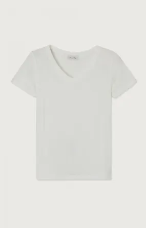 American Vintage V Neck Gamipy Tee in White