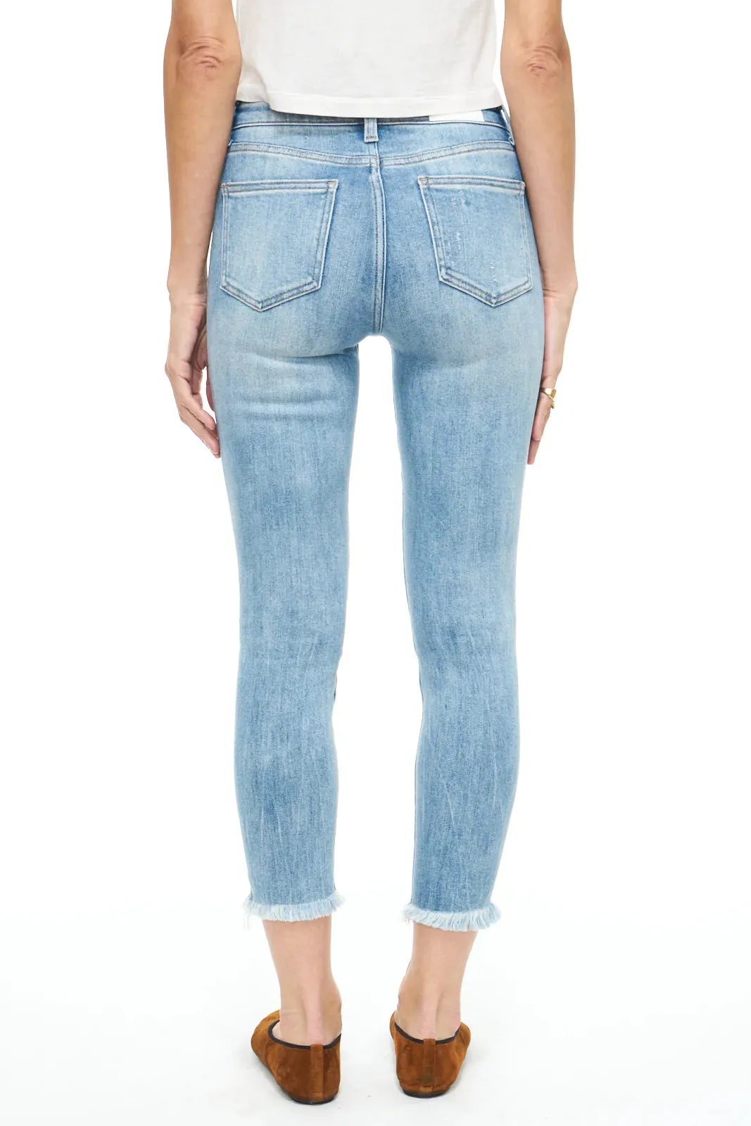 Audrey Mid Rise Skinny Crop | Sierra Distressed