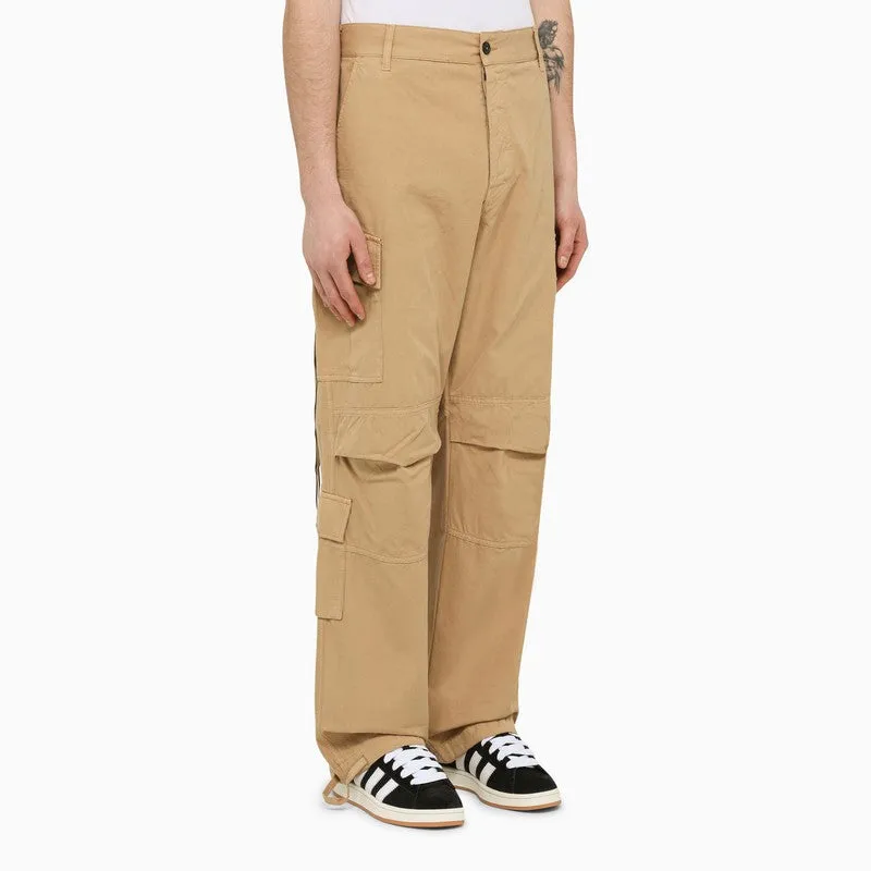 Beige Canvas Cargo Trousers