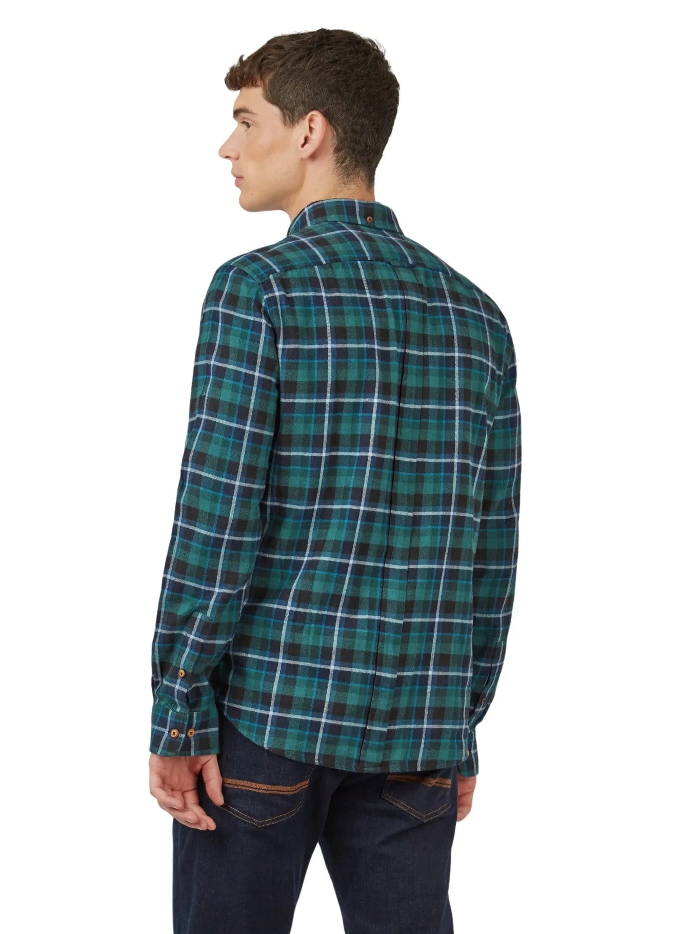 Ben Sherman Mens Brushed Plaid Check Shirt