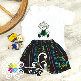 Black Juanito Short and Tee Set - Mexican Boy Outfit