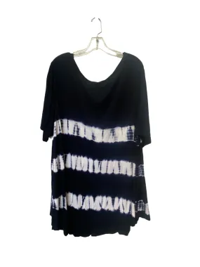 Blue & White Top Short Sleeve Basic Lane Bryant, Size 3x