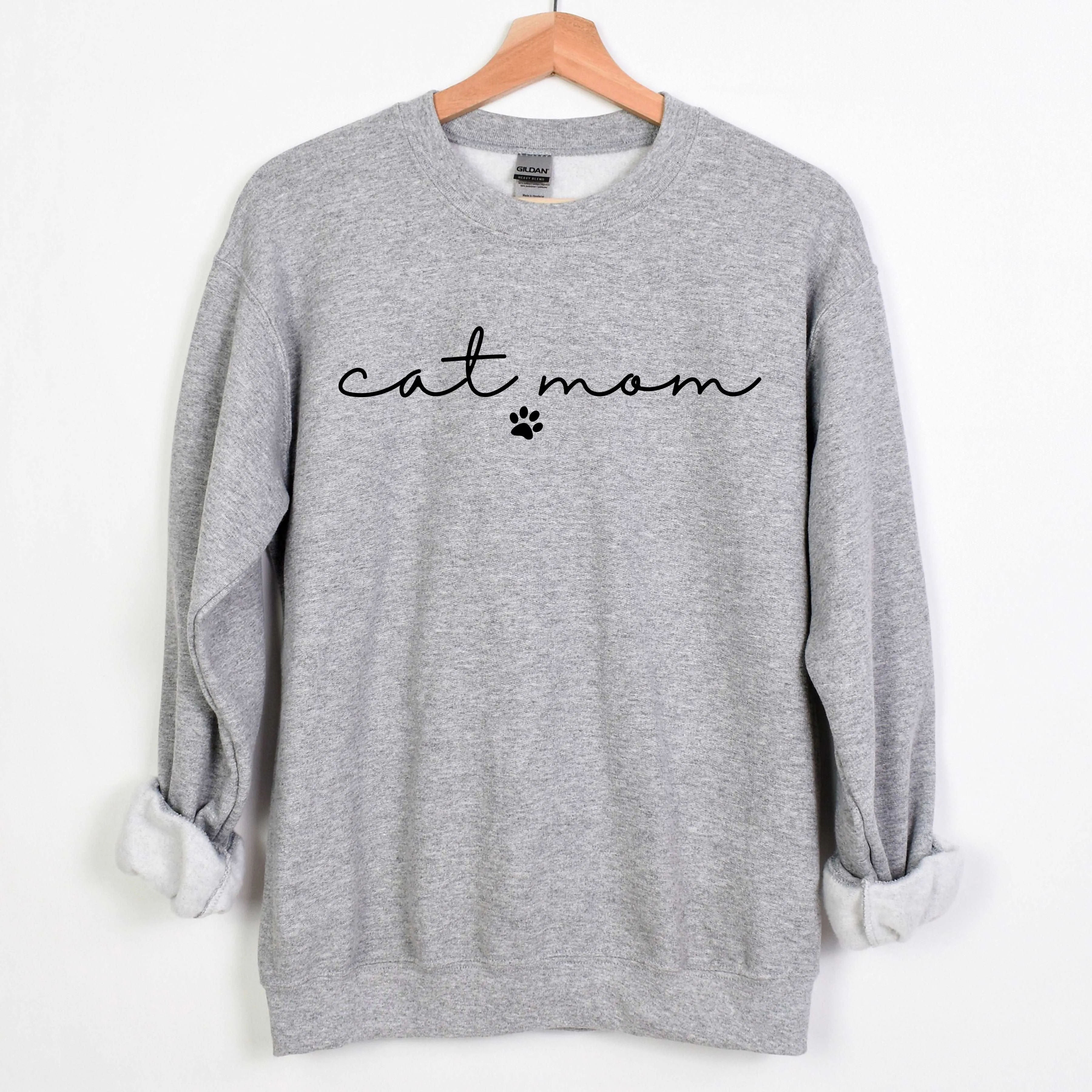 Cat Mom - athletic gray