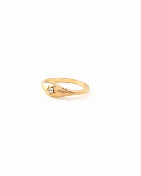 CHARMING SINGLE STONE GOLD PLATED RING 2465 - قلادة