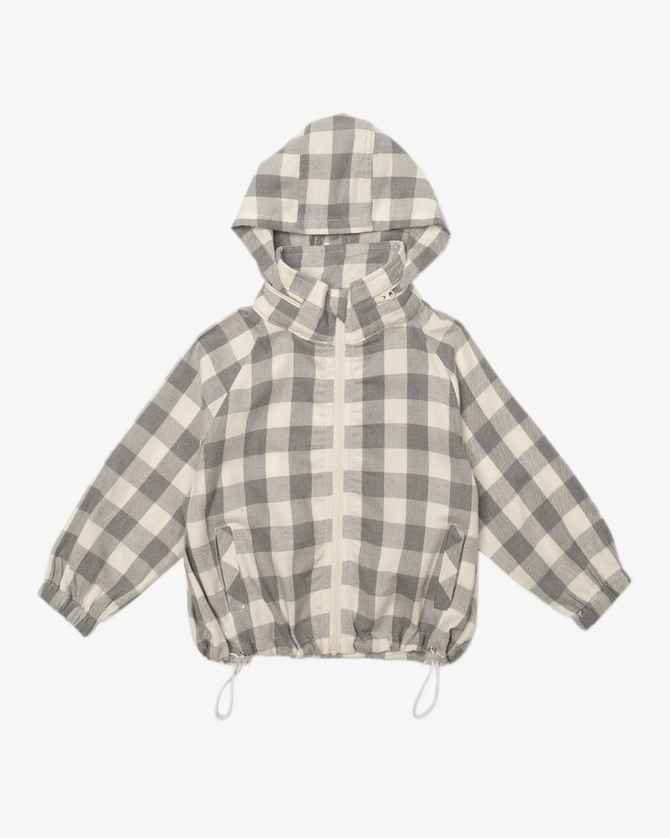 Check Hidden-hood Windbreaker