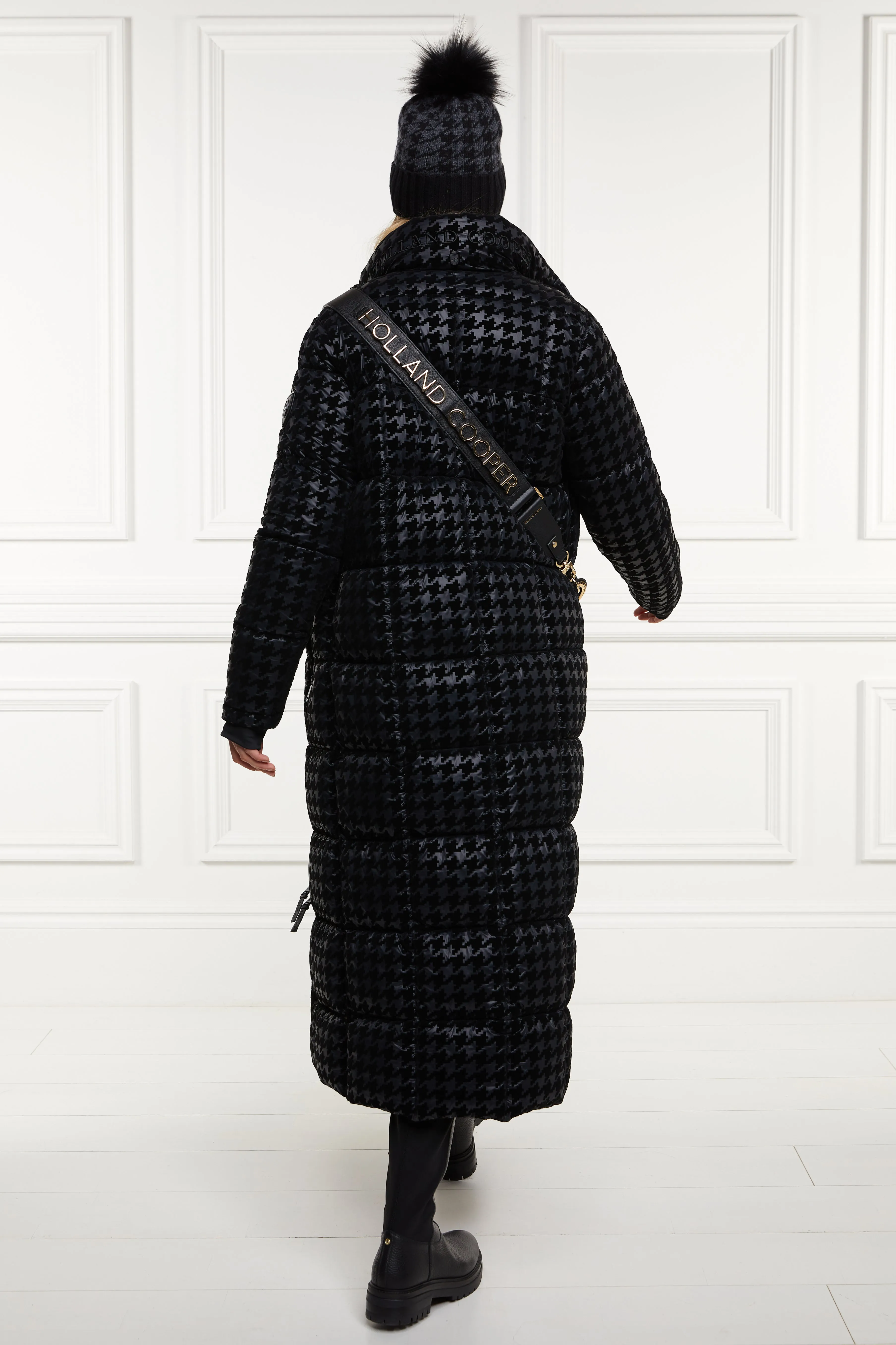 Crawford Longline Coat (Mono Houndstooth)