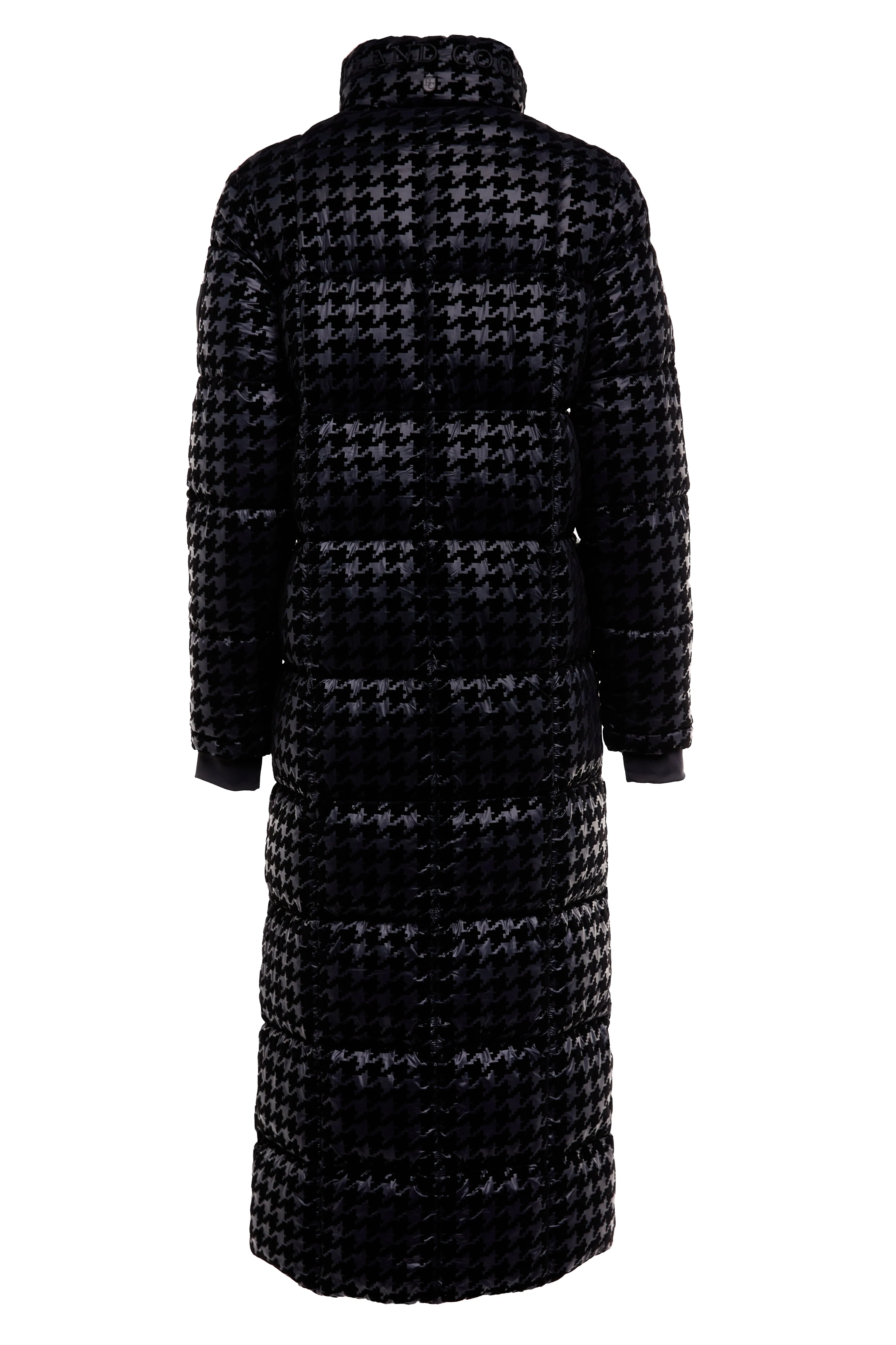 Crawford Longline Coat (Mono Houndstooth)