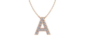 Cursive Initial A Diamond Pendant 14K Gold DIP027