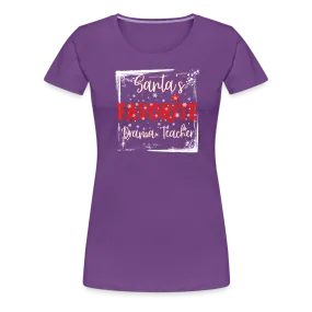 Curtain Call for Joy: Women's 'Santa's Favorite Drama Teacher' Premium Tee