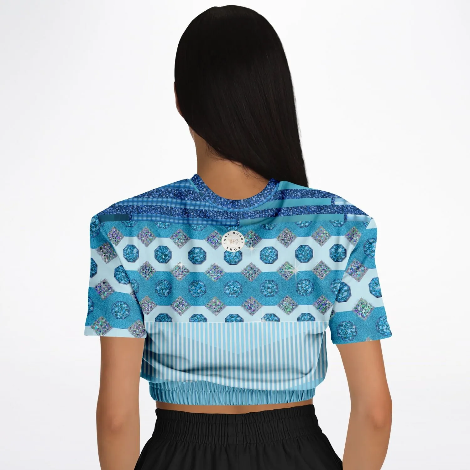 Côte d'Azur Short Sleeve Cropped Eco-Poly Sweater