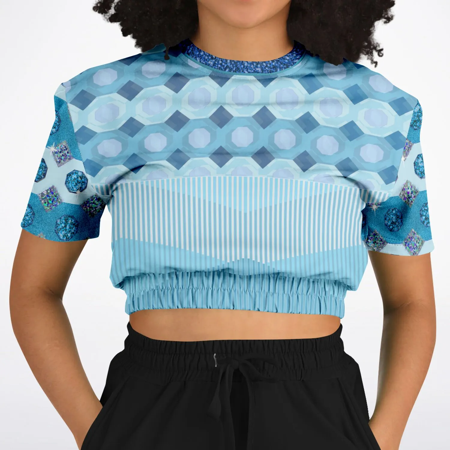 Côte d'Azur Short Sleeve Cropped Eco-Poly Sweater