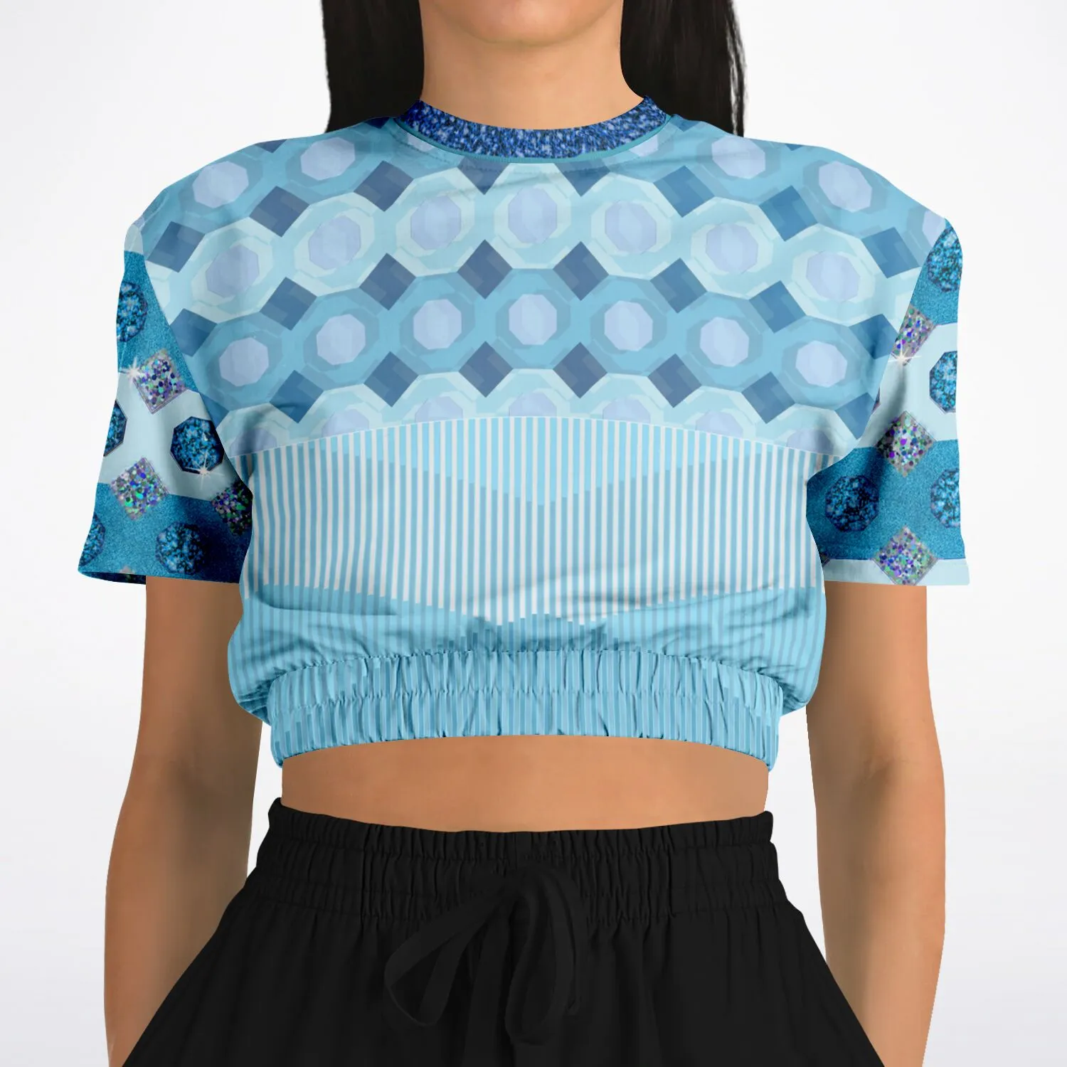 Côte d'Azur Short Sleeve Cropped Eco-Poly Sweater