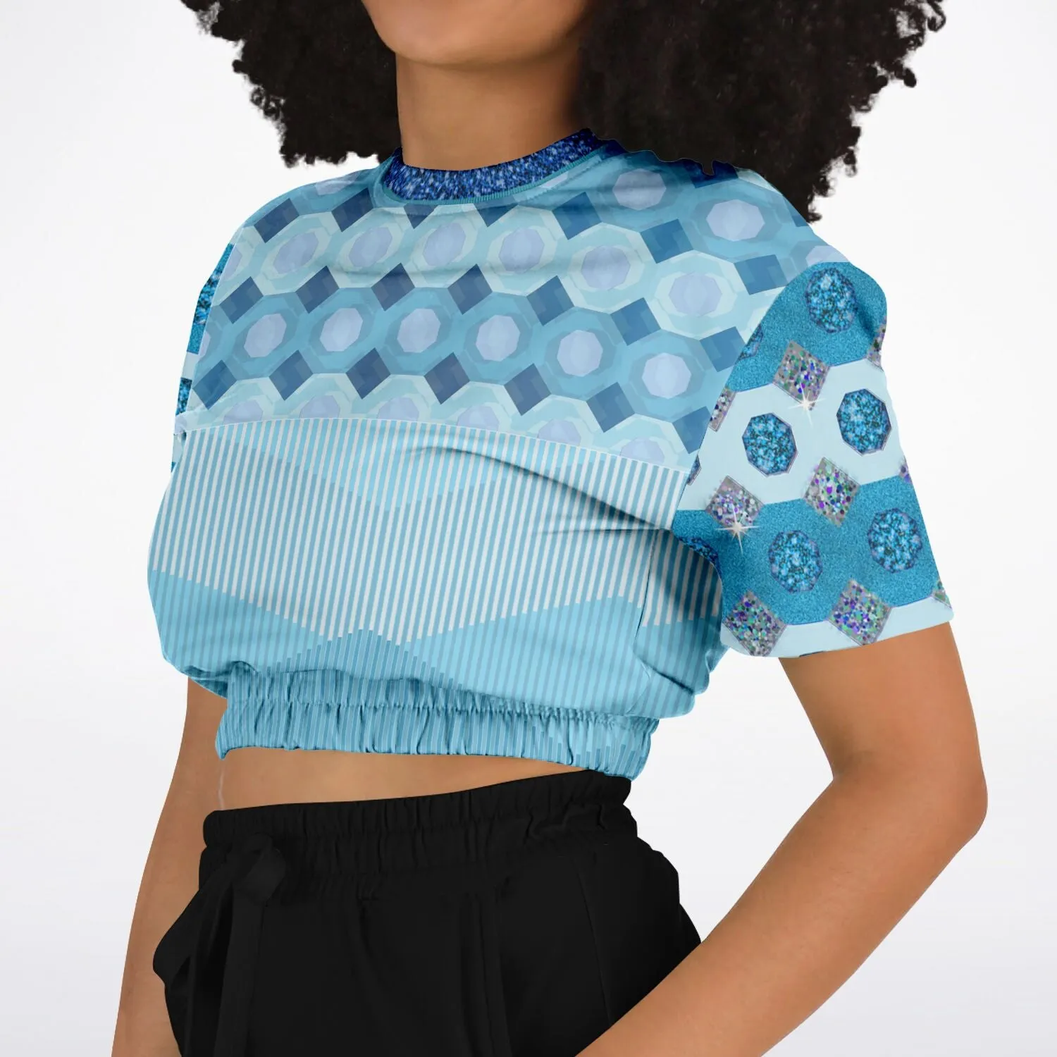 Côte d'Azur Short Sleeve Cropped Eco-Poly Sweater