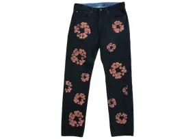 DENIM TEARS LEVI'S COTTON WREATH JEANS BLACK/RED CLAY