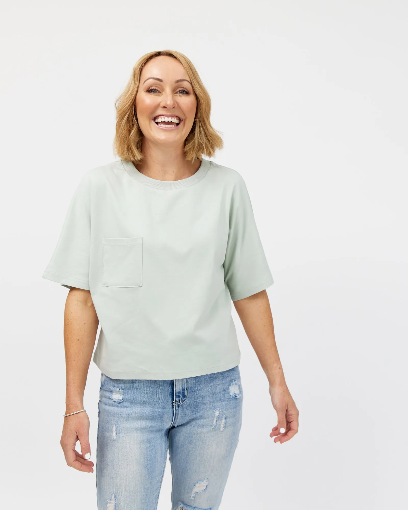 Elm Crop Tee - Eucalyptus