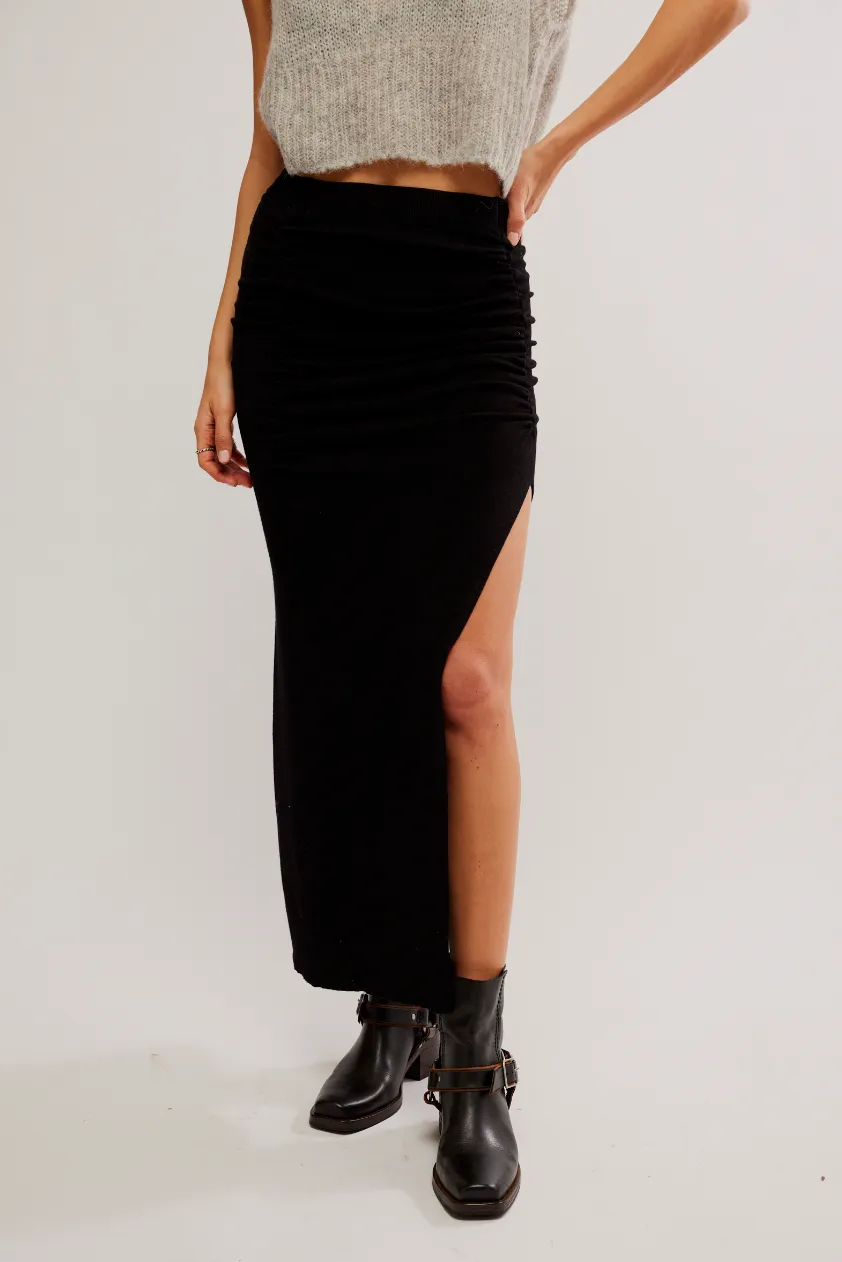 Free People Peak Show Maxi Skirt in Black