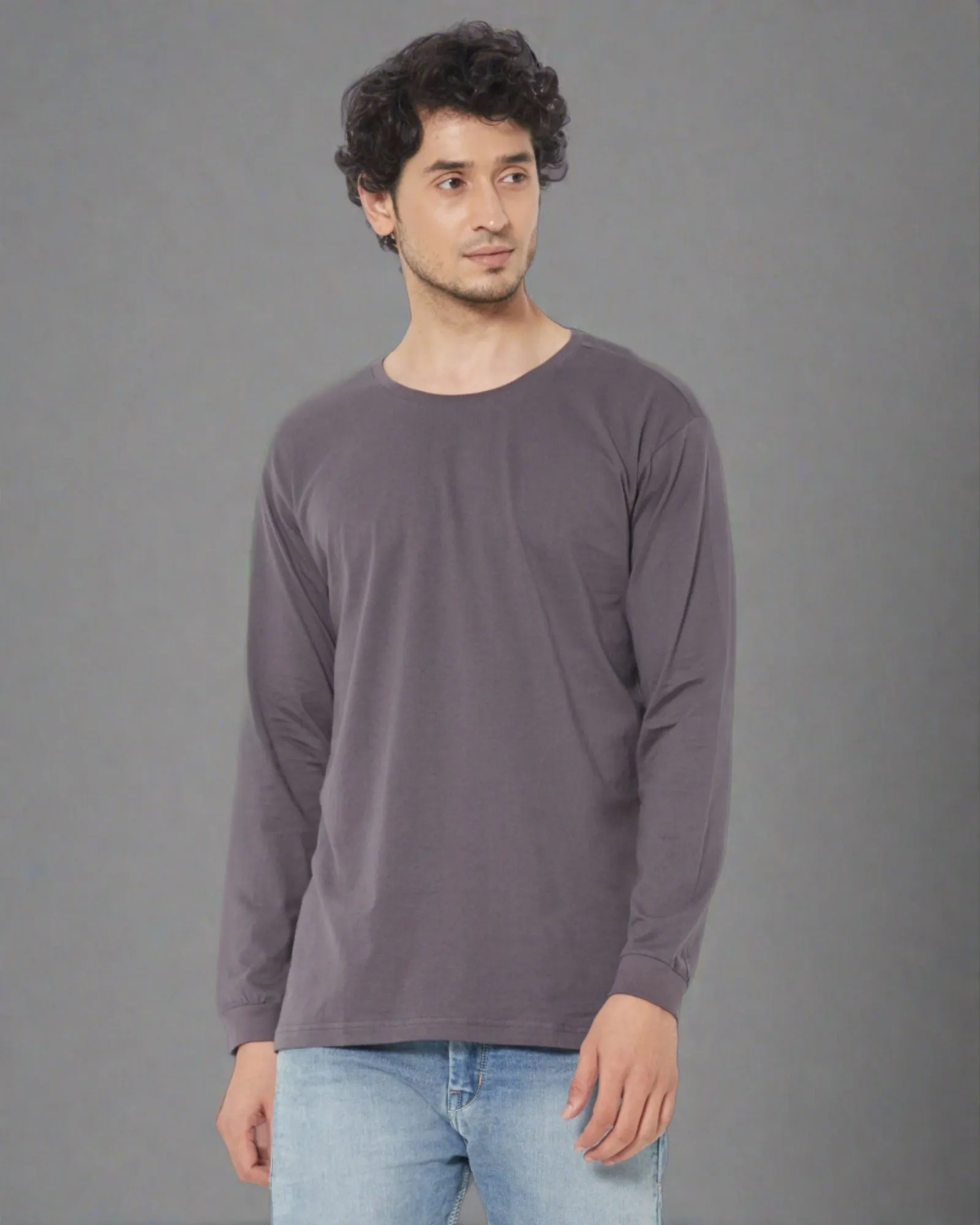 Full Sleeves Crew Neck: Steel Grey