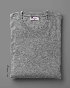 Half Sleeves Crew Neck: Grey Melange