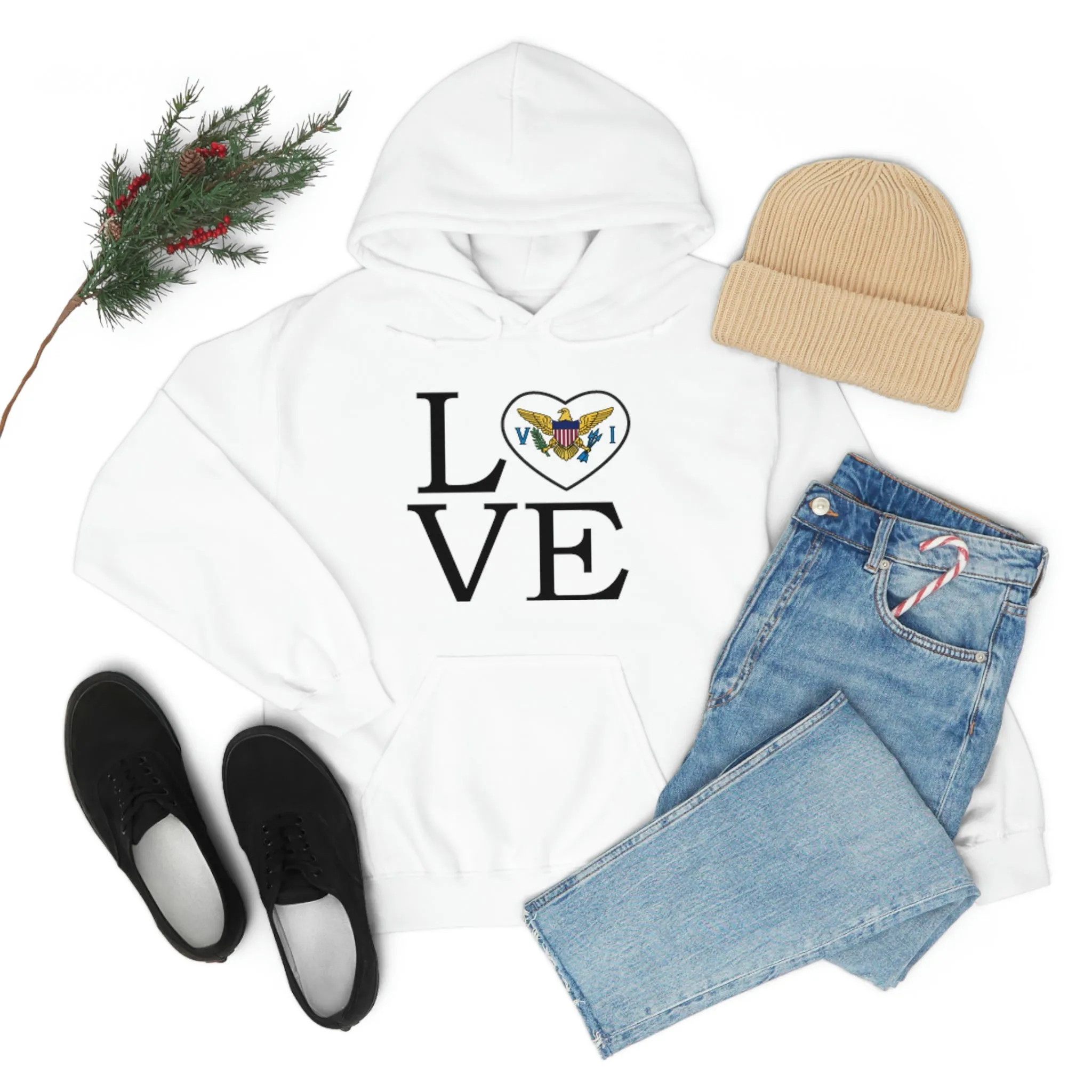 Heart of the USVI Flag Hoodie