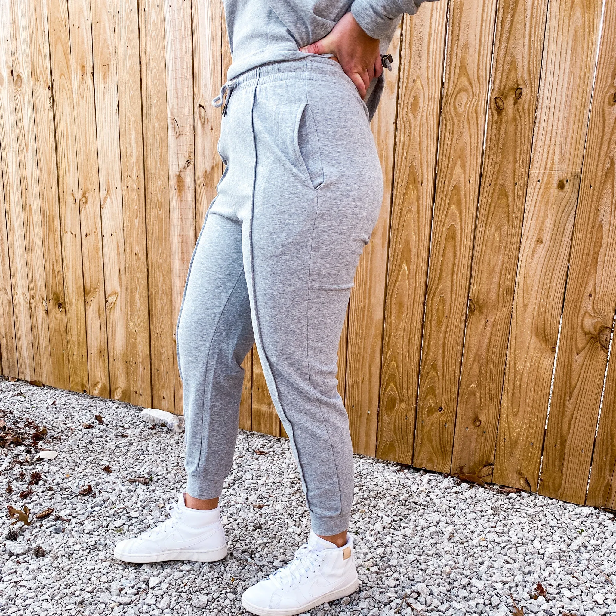 Heather Grey Tapered Lounge Pants