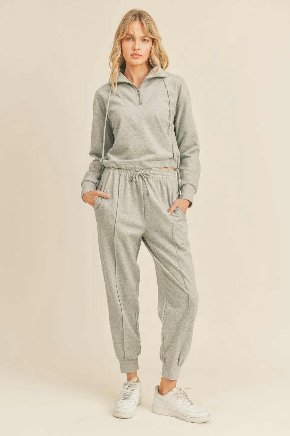 Heather Grey Tapered Lounge Pants