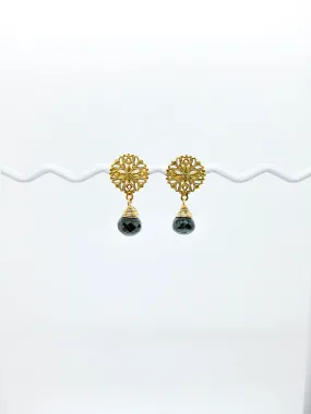 Jonquil: Black Spinel Earrings - e636