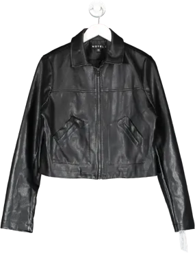 Motelrocks Black Pu Leather Look Jacket UK L