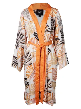 PENNY gemusterter Kimono - Hot Orange mix