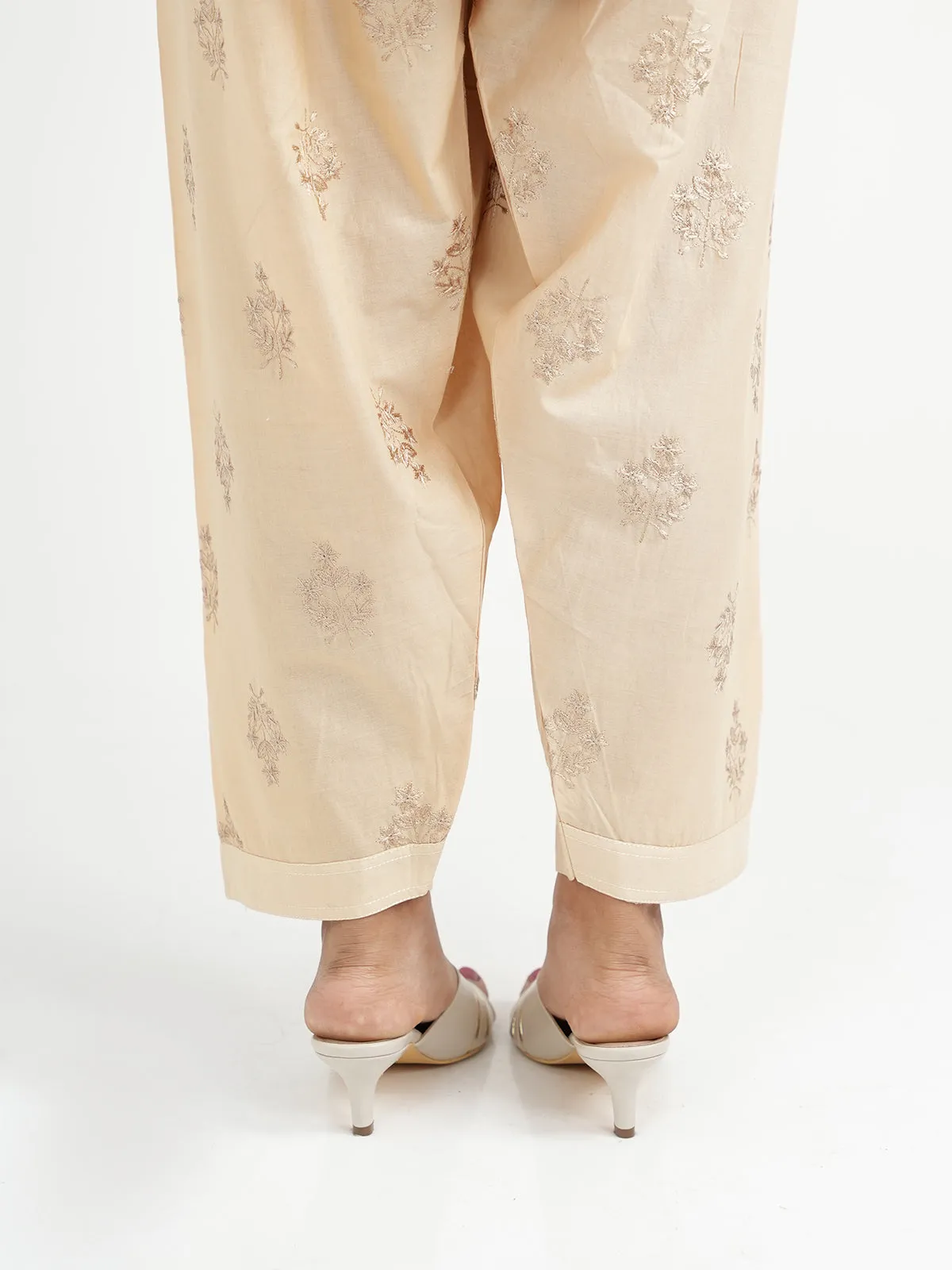 "INEZ" Embroidered Straight Cambric Trouser