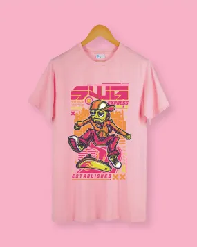 Robo Skater Crew Neck: Baby Pink