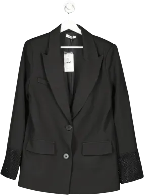 SLA the label Black Thea Dimante Cuff Blazer UK XXS