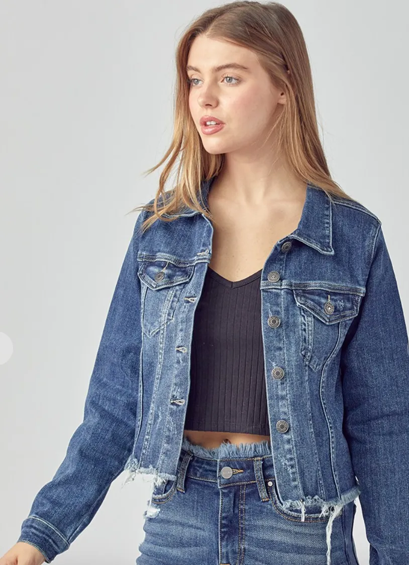 The Arya Distressed Vintage Denim Jacket