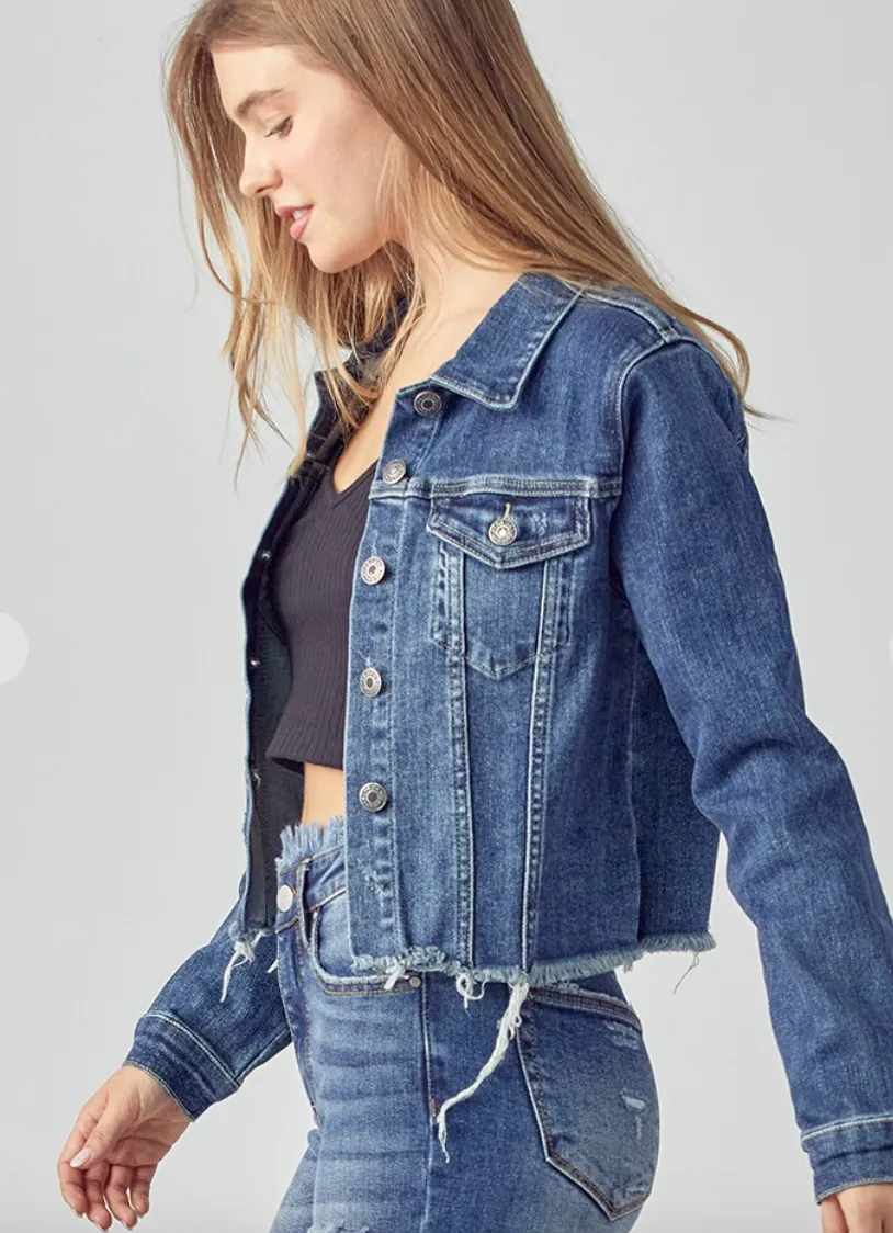 The Arya Distressed Vintage Denim Jacket