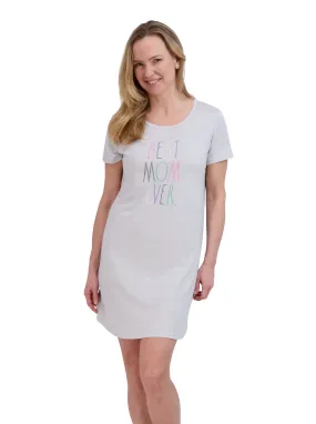 Women's "BEST MOM EVER" Short Sleeve Nightshirt